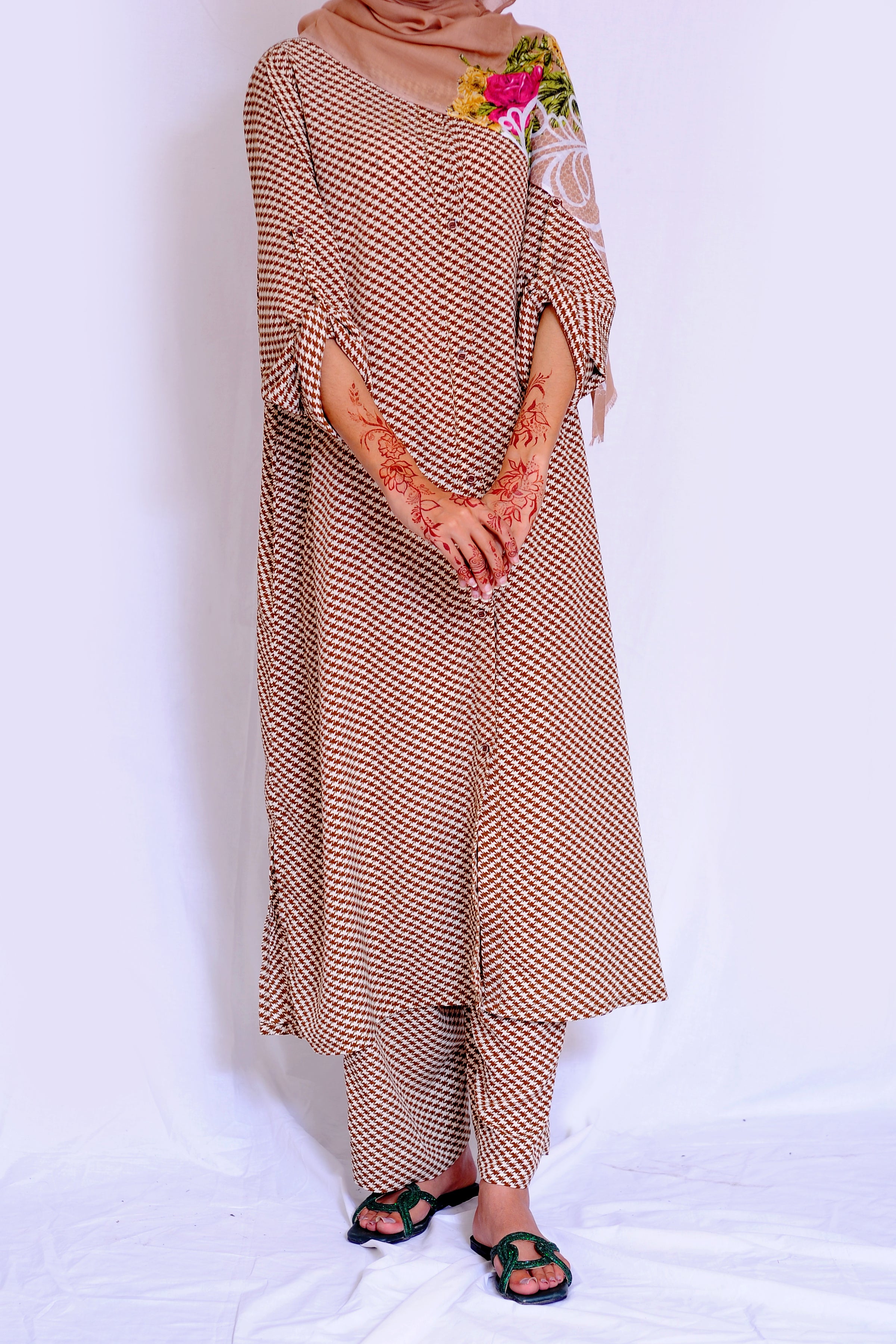 Long Mocha Printed Set