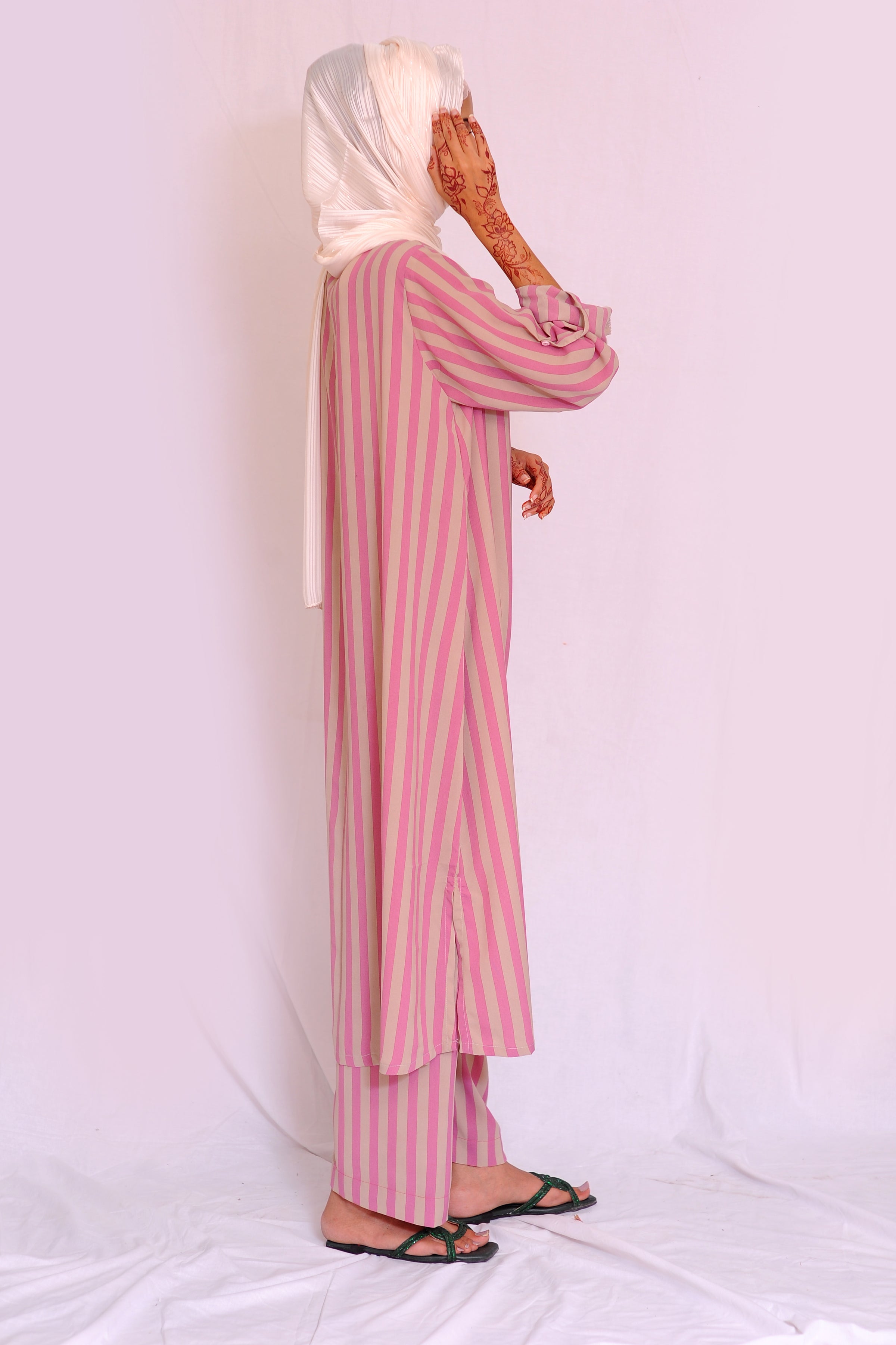 Long Pink Striped Set