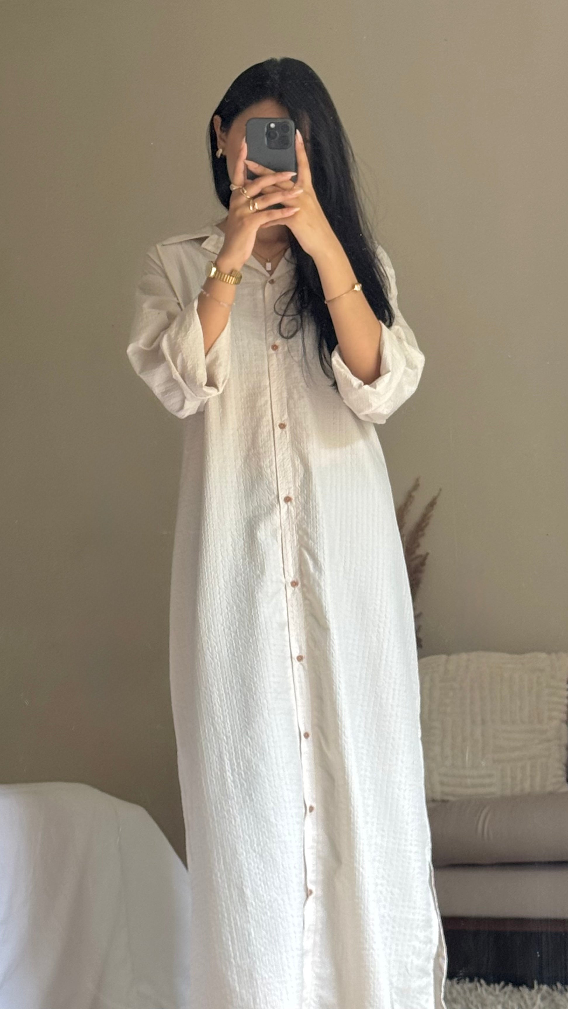 Button-down Dress Shirt-White