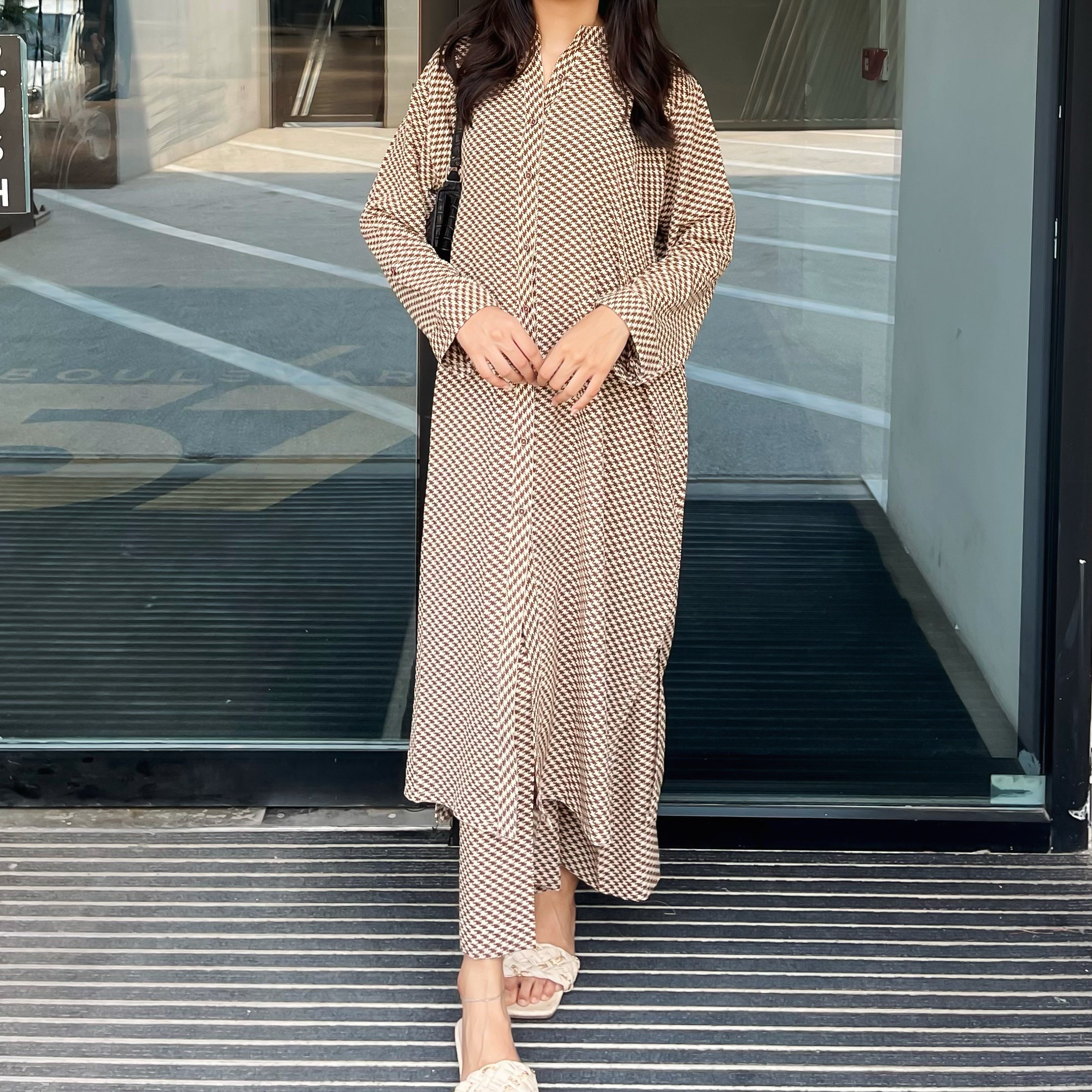 Long Mocha Printed Set