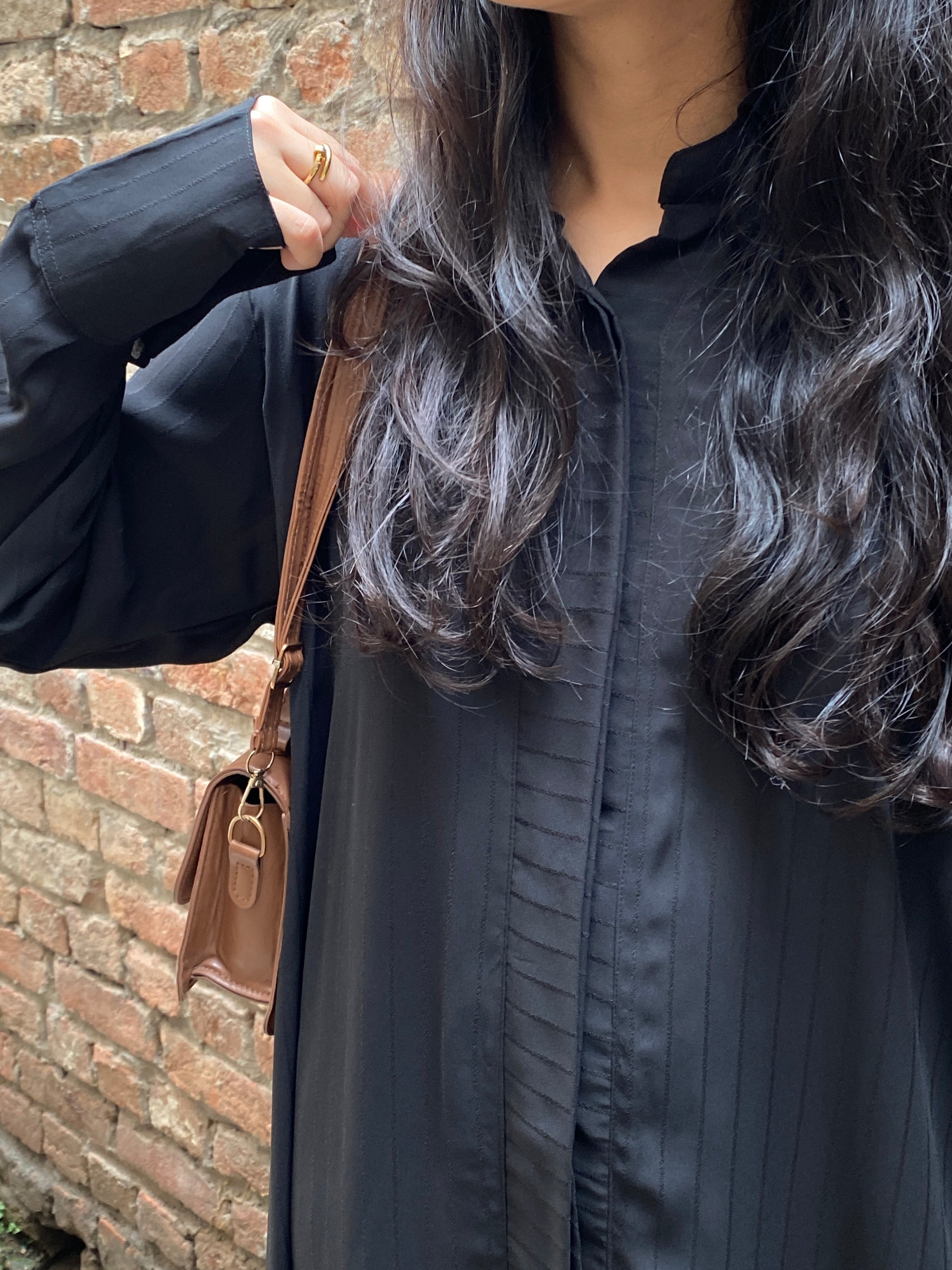 Striped Black Co-ords Set -Long
