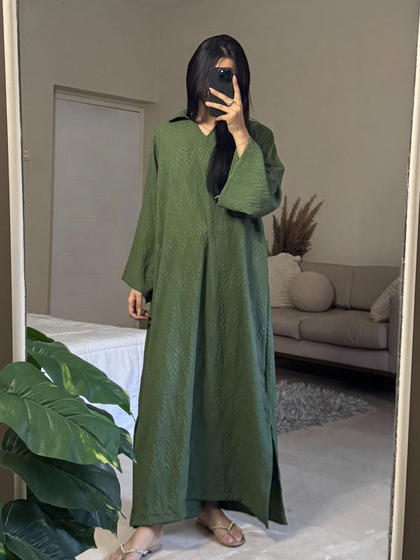 Pine Textured Long Dress